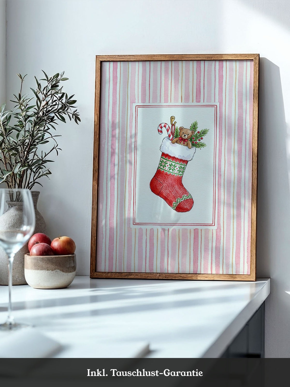 Weihnachtssocke Aquarell