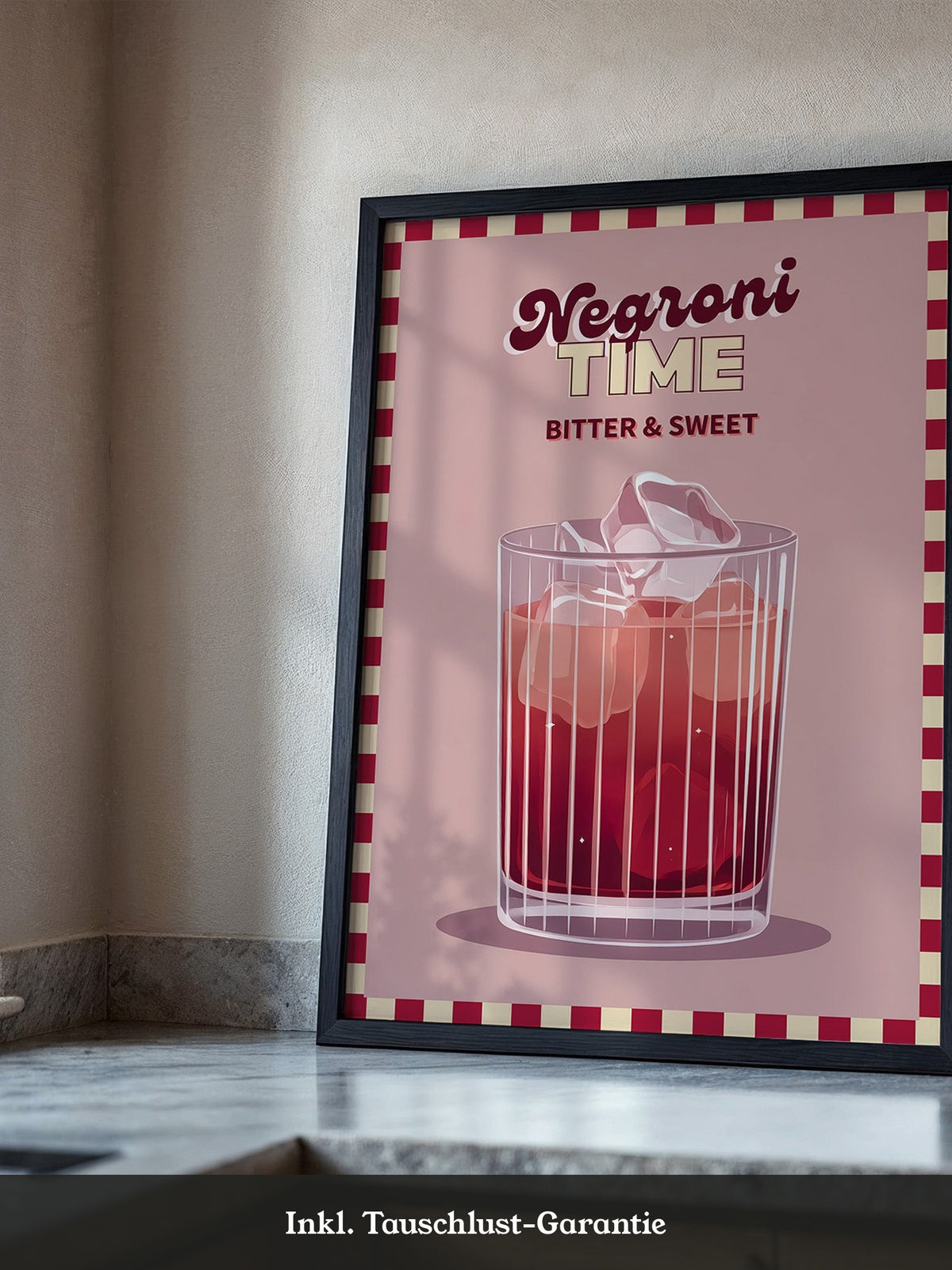 Negroni Drink Eiswürfel Retro