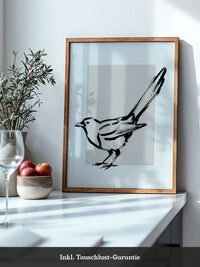 Schwarz-Weiß Vogel Skizze