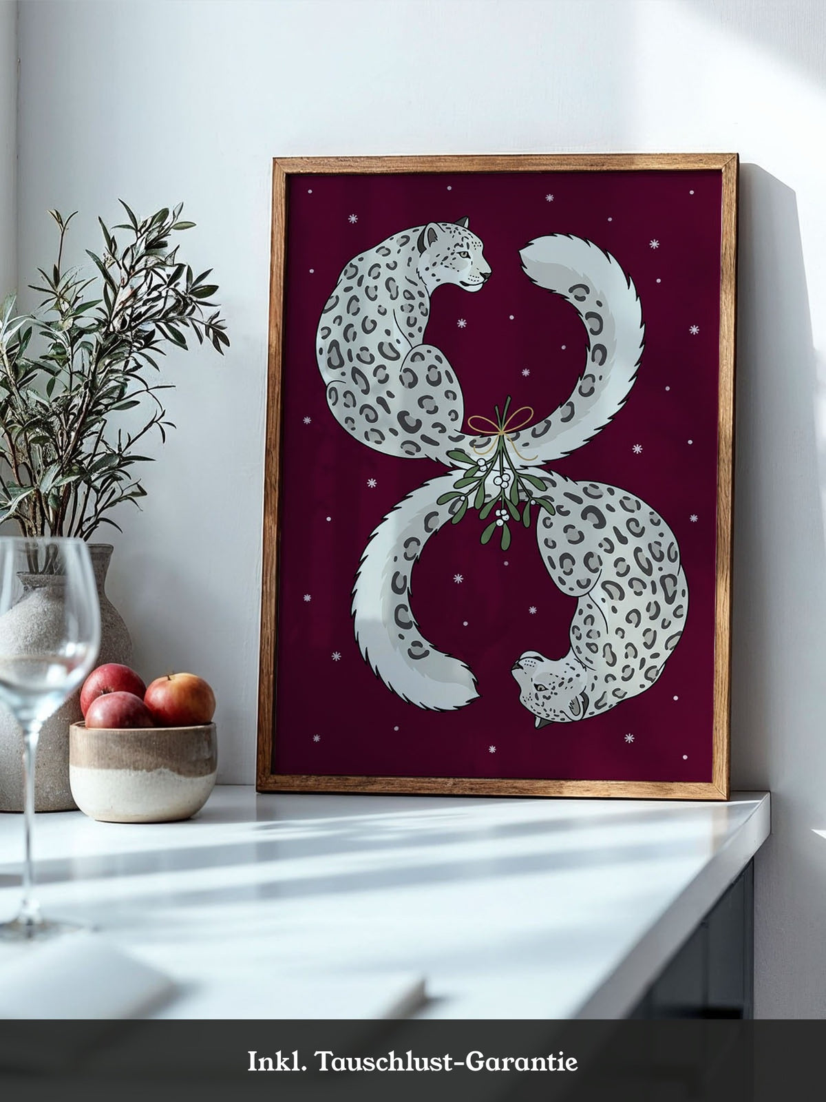 Schneeleoparden Weihnacht