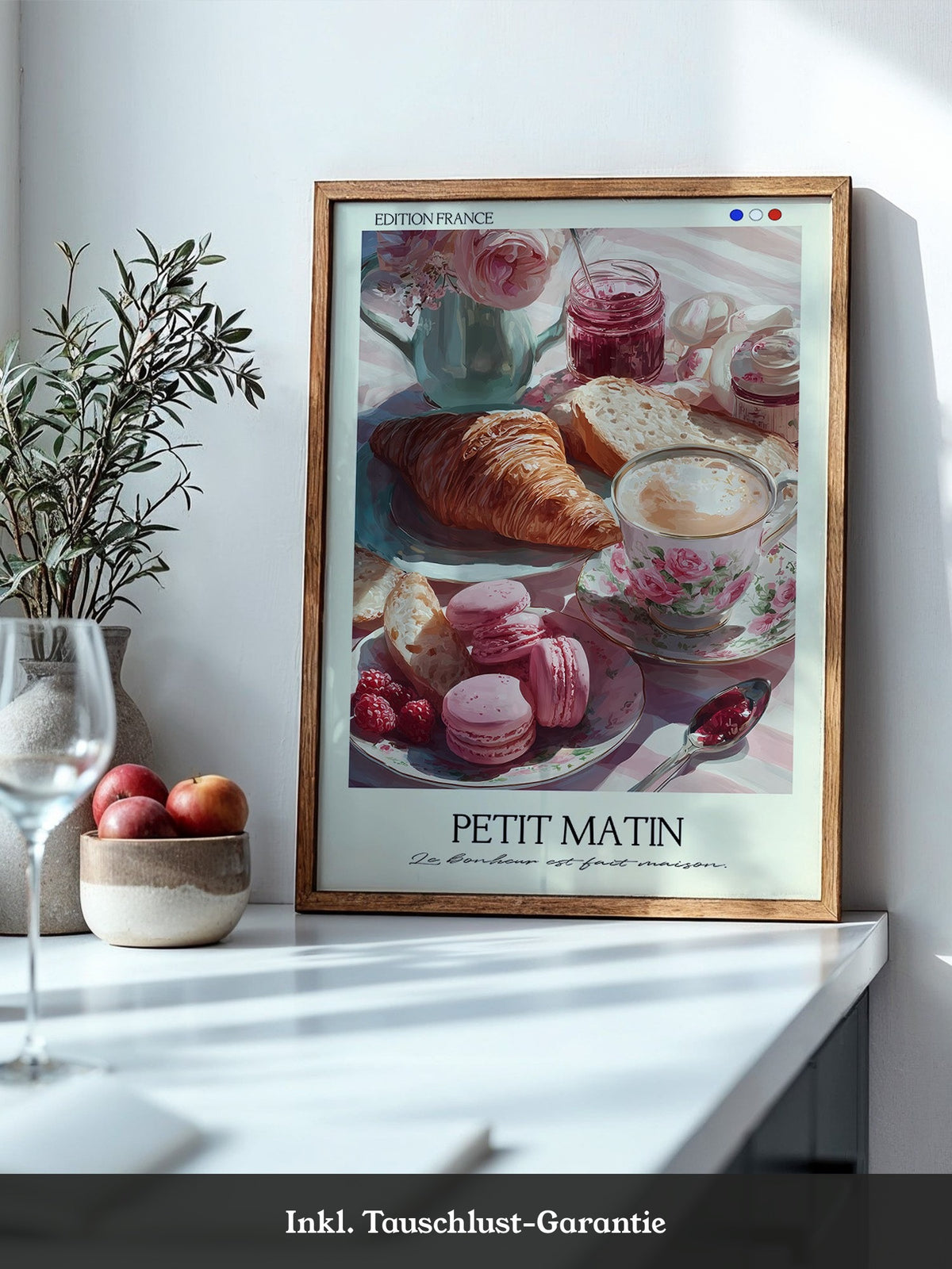 Frühstück Croissant Blumenmalerei