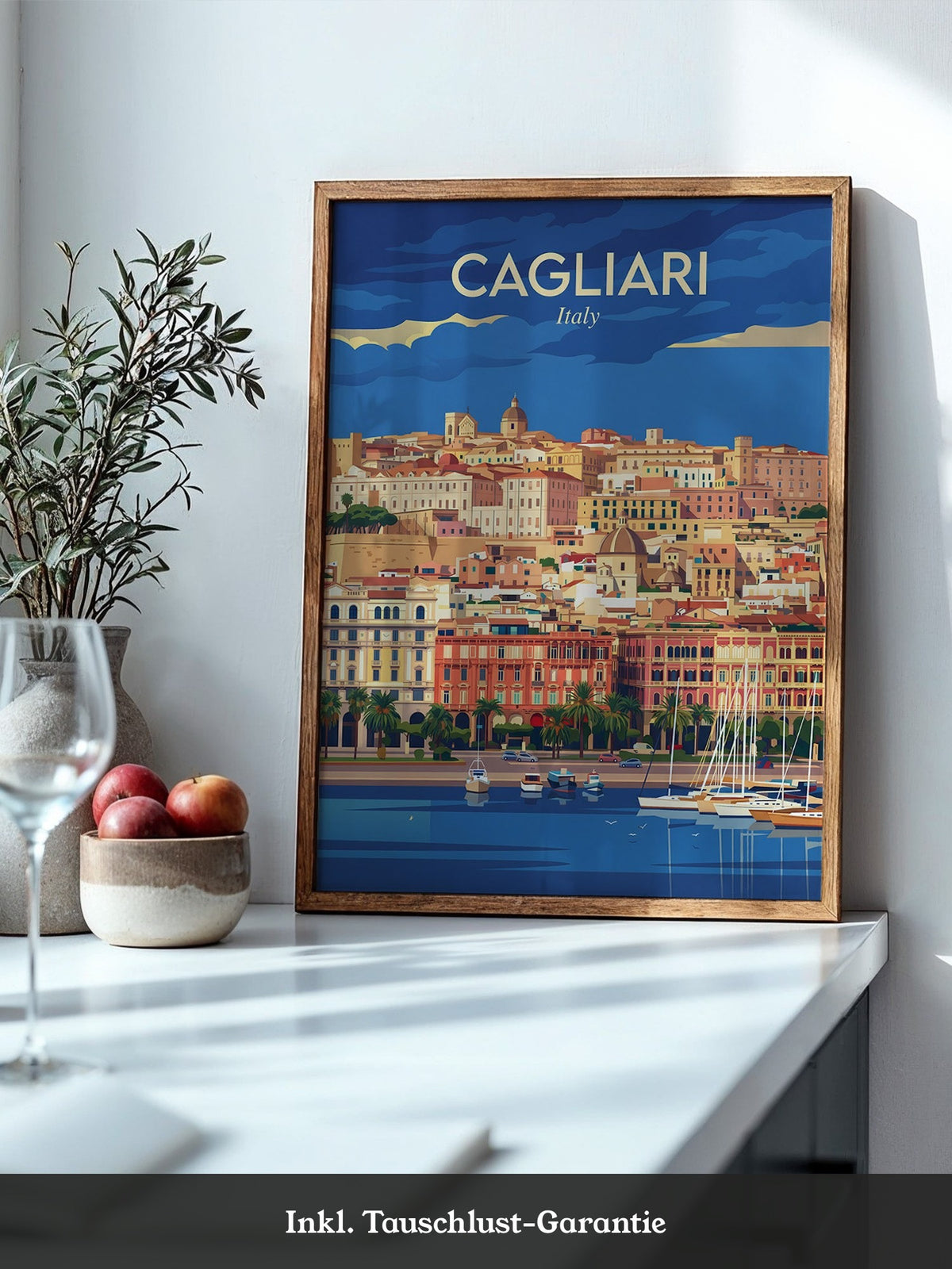 Cagliari Stadt Panorama Vintage