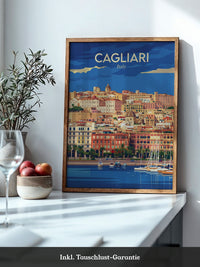 Cagliari Stadt Panorama Vintage