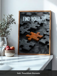 Oranges Puzzleteil Schwarz-Weiß