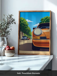Orangener Sportwagen Illustration