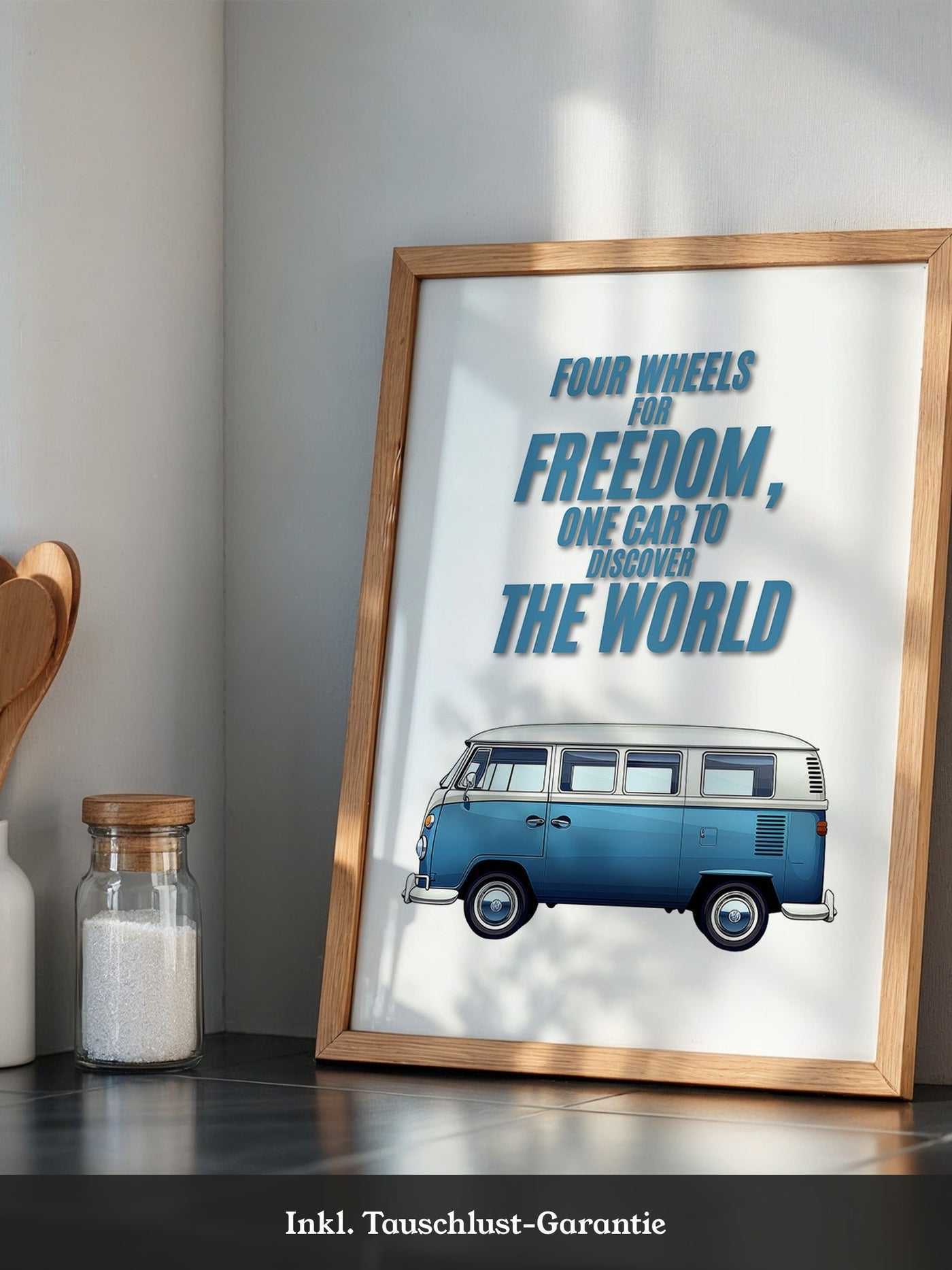 Bulli Freiheit Retro Blau
