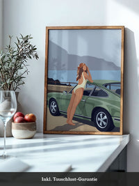 Retro Auto Strand Illustration