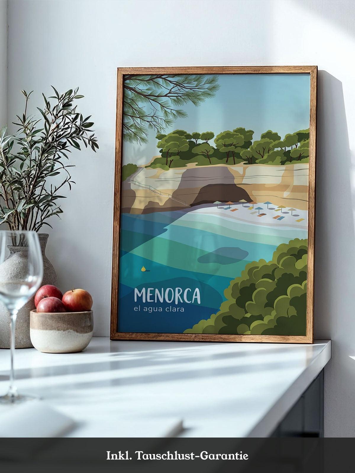 Menorca Strandbucht Illustration