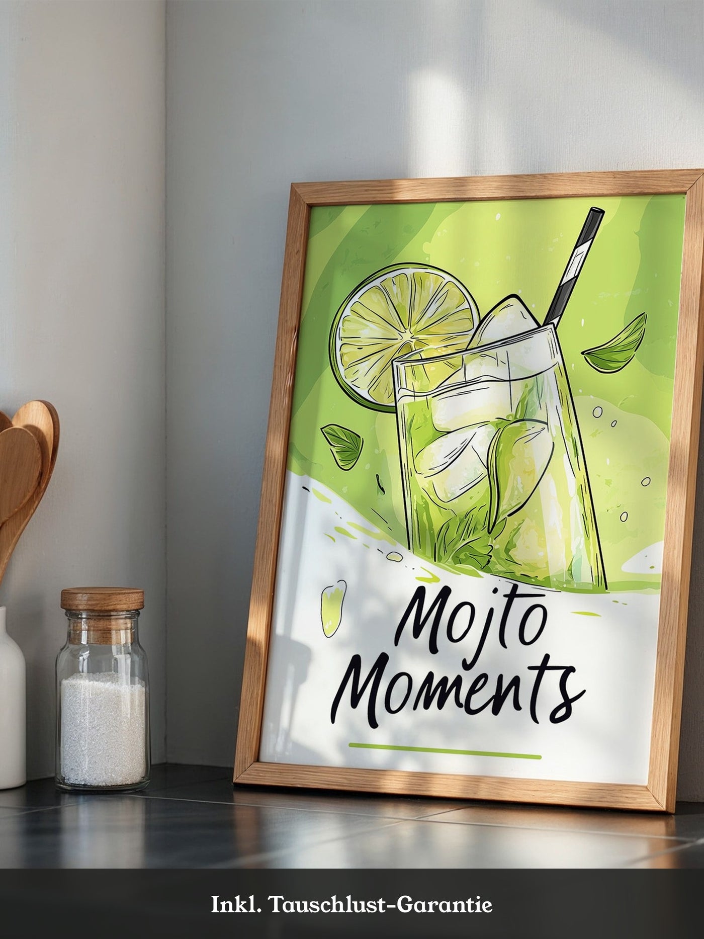 Mojito Glas Illustration Grün