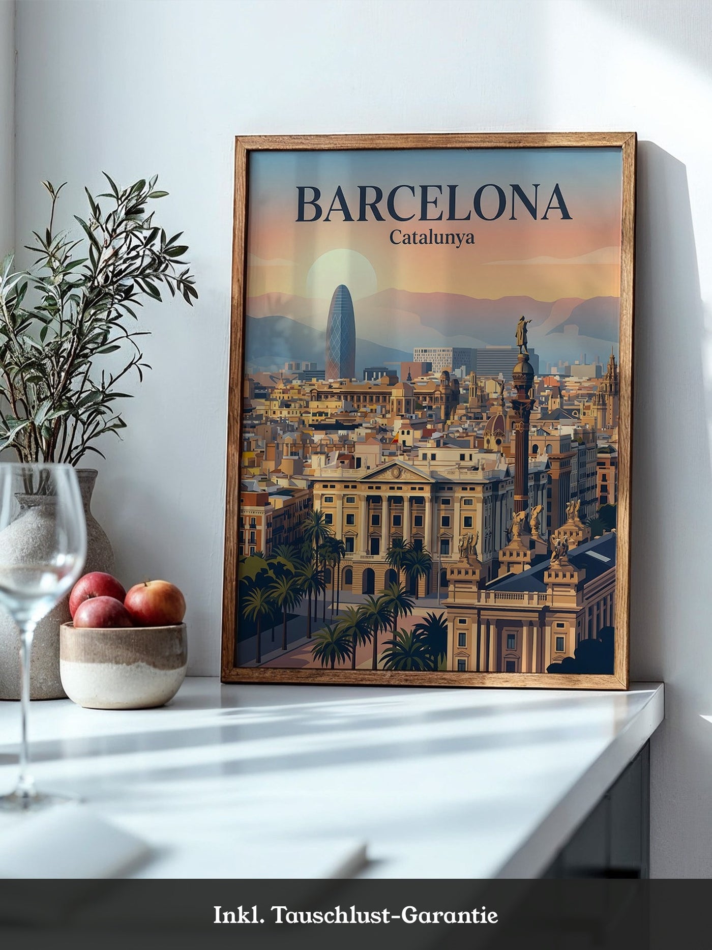 Barcelona Panorama Abendstimmung