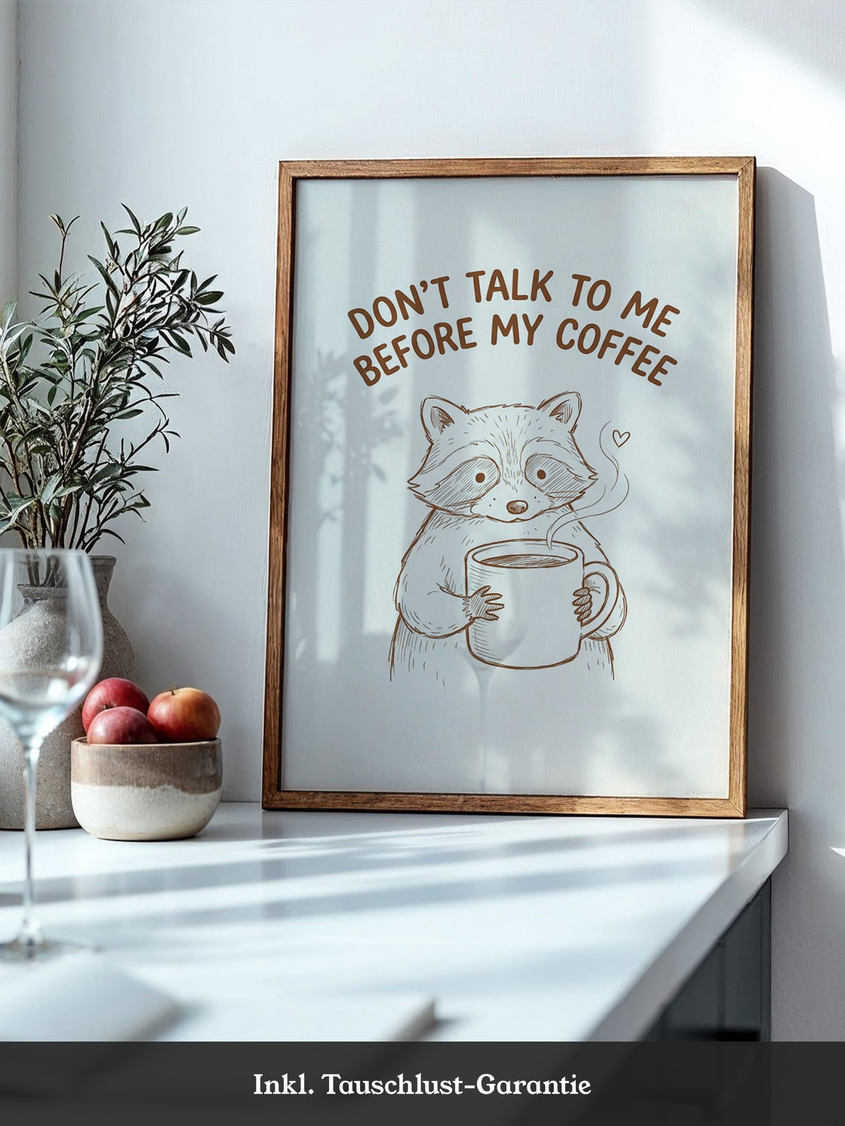 Waschbär Kaffee Morgenroutine