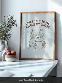 Waschbär Kaffee Morgenroutine