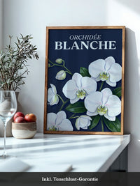 Orchideen Weiß auf Dunkelblau