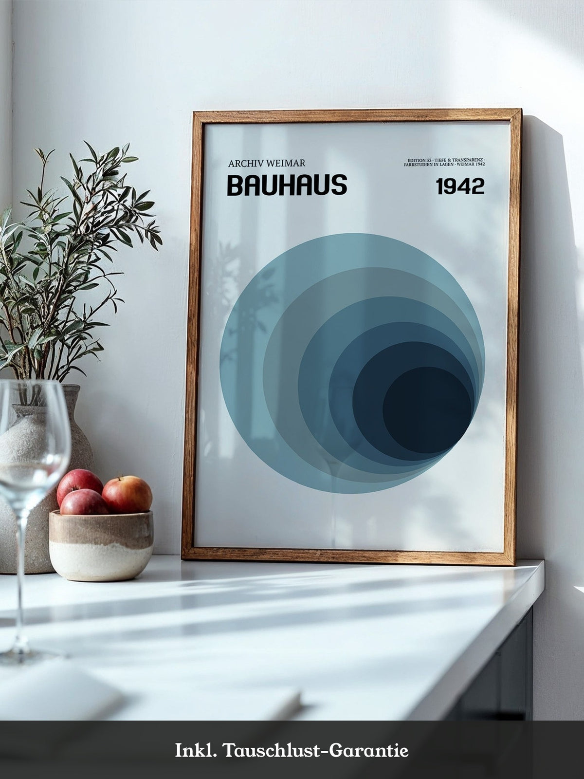 Bauhaus Kreise Blau Abstufung