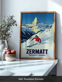 Matterhorn Skifahrer Retro