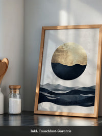 Goldene Mondlandschaft abstrakt