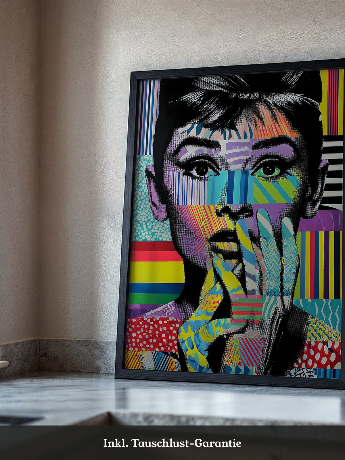 Pop-Art Gesicht Streifenmuster
