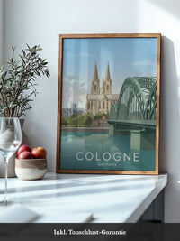 Kölner Dom Brücke Pastell