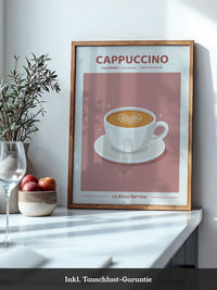 Herz Cappuccino rosa Hintergrund