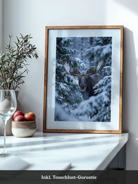 Winterlicher Elch Wald