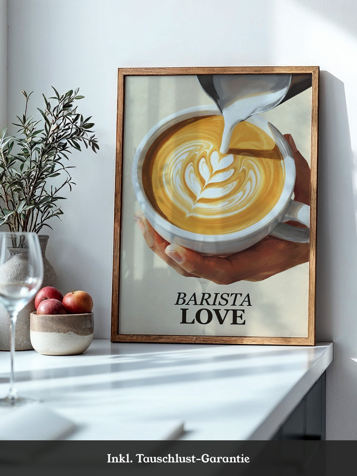 Latte Art Herzgießung