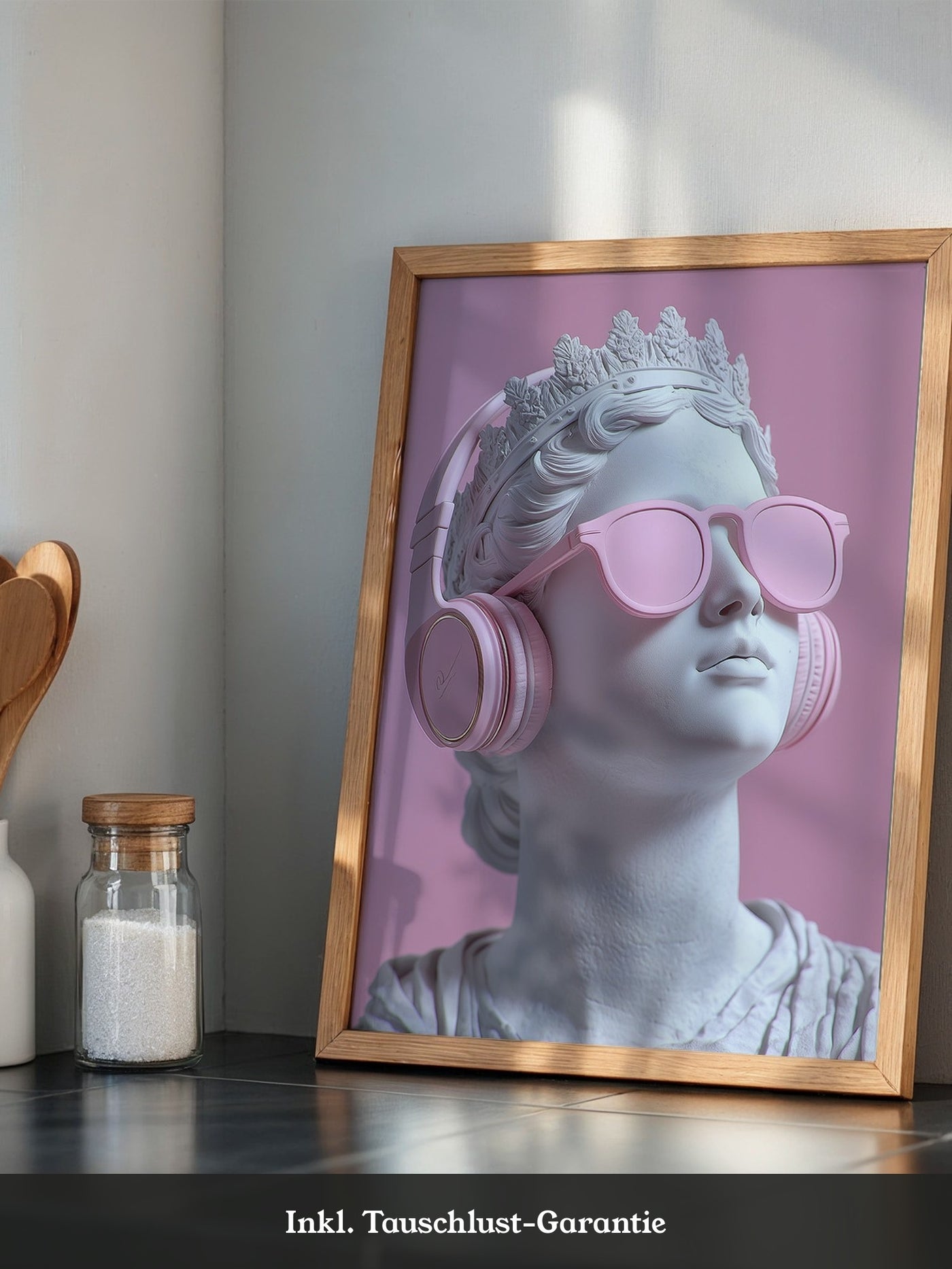 Büste Kopfhörer Brille Rosa