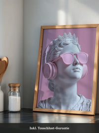 Büste Kopfhörer Brille Rosa