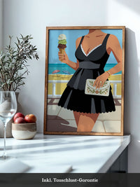 Strandschönheit Retro Illustration