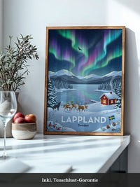 Lappland Polarlichter Winterlandschaft