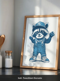 Waschbär Latzhose Blau