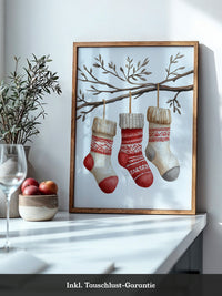 Weihnachtssocken Ast Aquarell