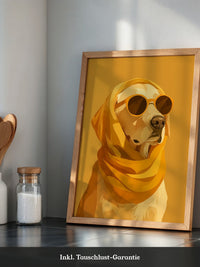 Hund mit Sonnenbrille Retro-Design