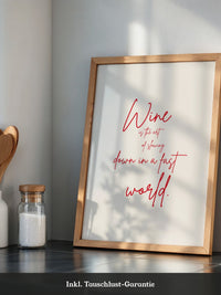 Wein Zitat rote Handschrift