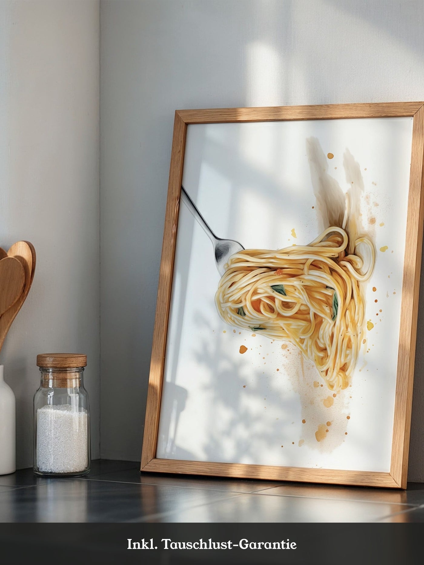Spaghetti Gabel Aquarell