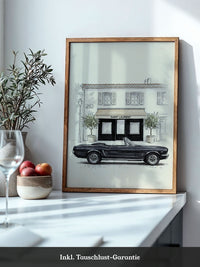 Elfer Cabrio Retro Schwarz-Weiß