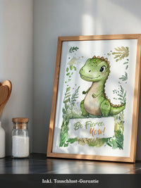 Dino Aquarell grün verspielt