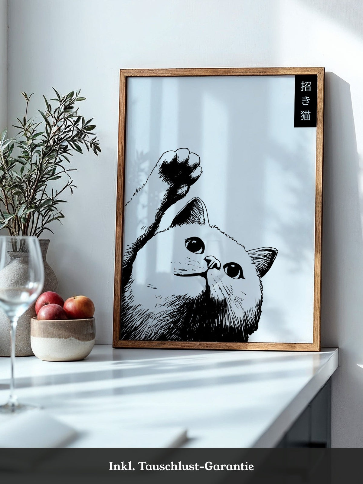 Katzenpfote Schwarz Weiß Grafik
