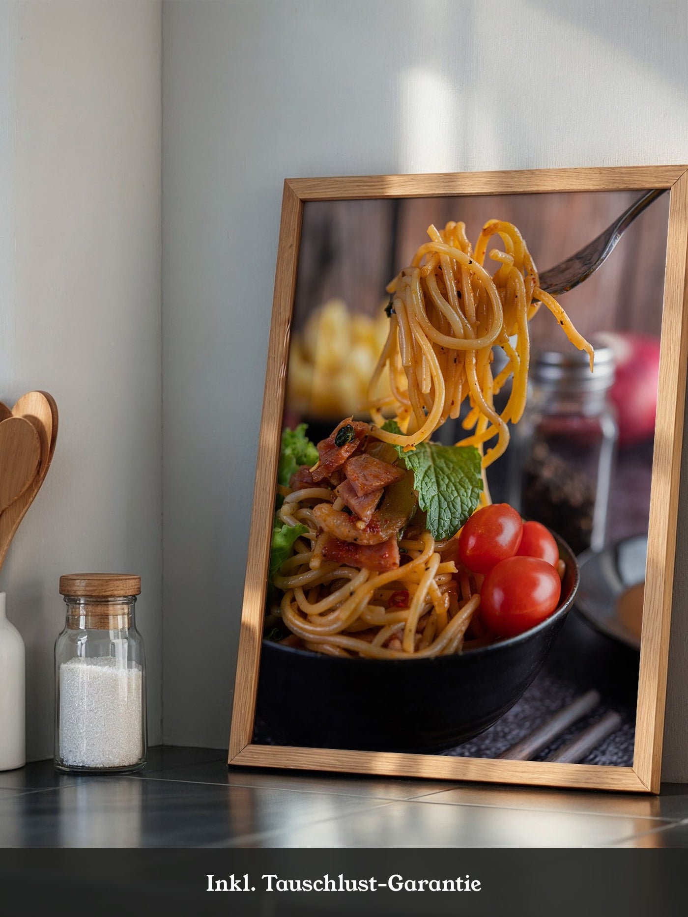 Spaghetti Gabel Nahaufnahme
