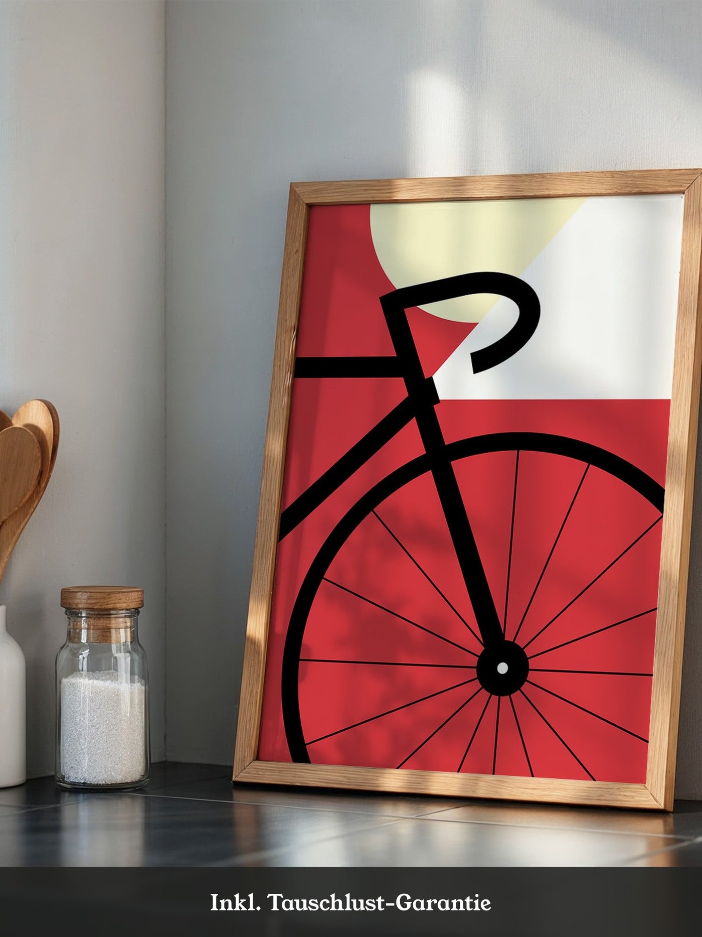 Fahrrad Grafik rot minimalistisch
