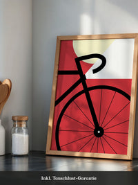 Fahrrad Grafik rot minimalistisch