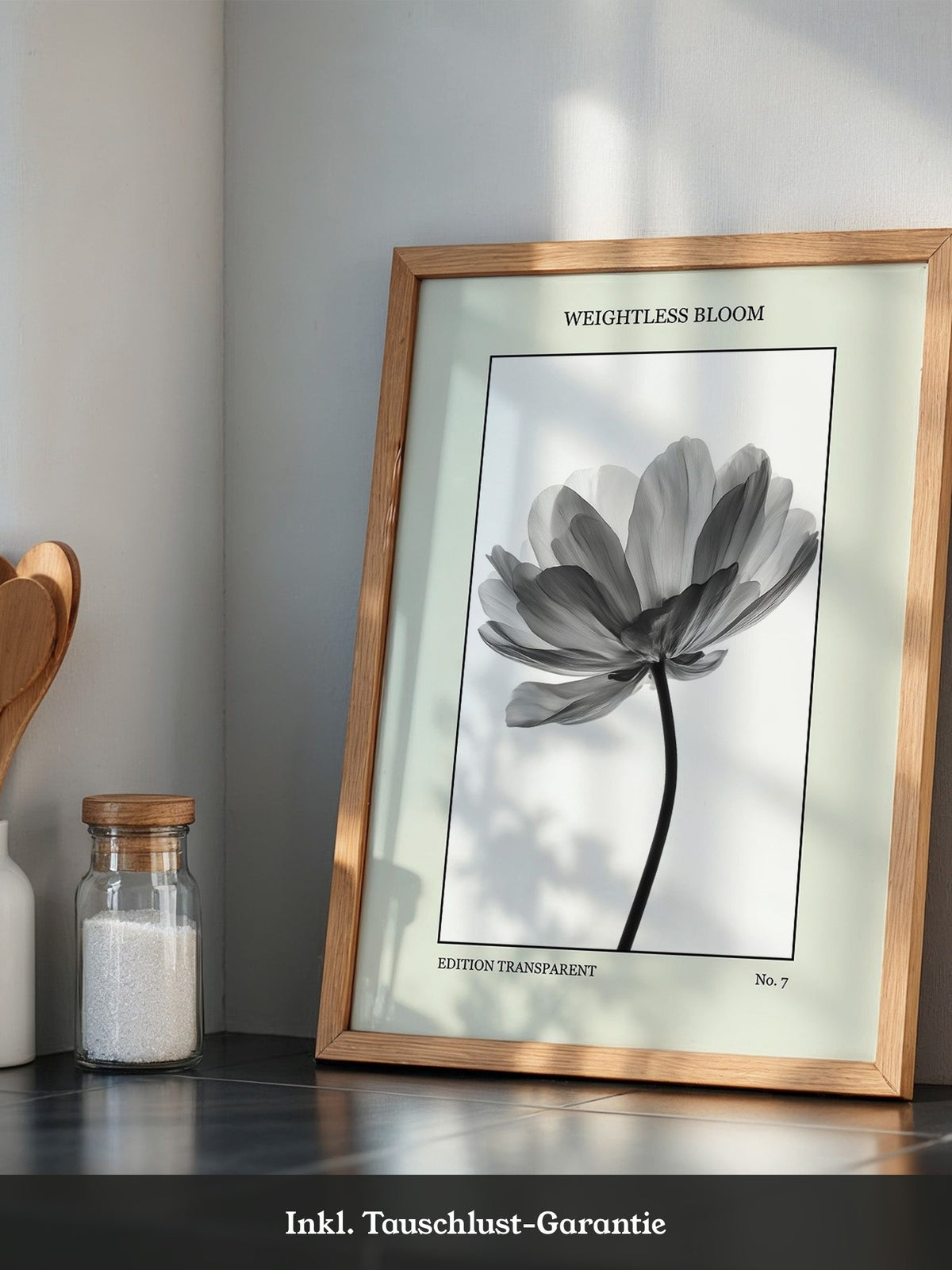 Blume Schwarz Weiß Transparent