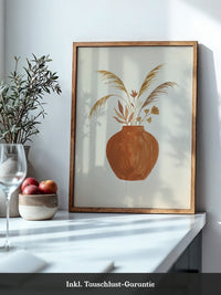 Trockenblumen Erdton Vase