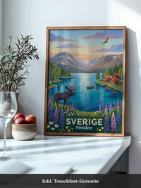 Schwedische Landschaft Sonnenuntergang