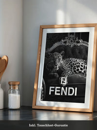 Leoparden Loungesessel Schwarzweiß