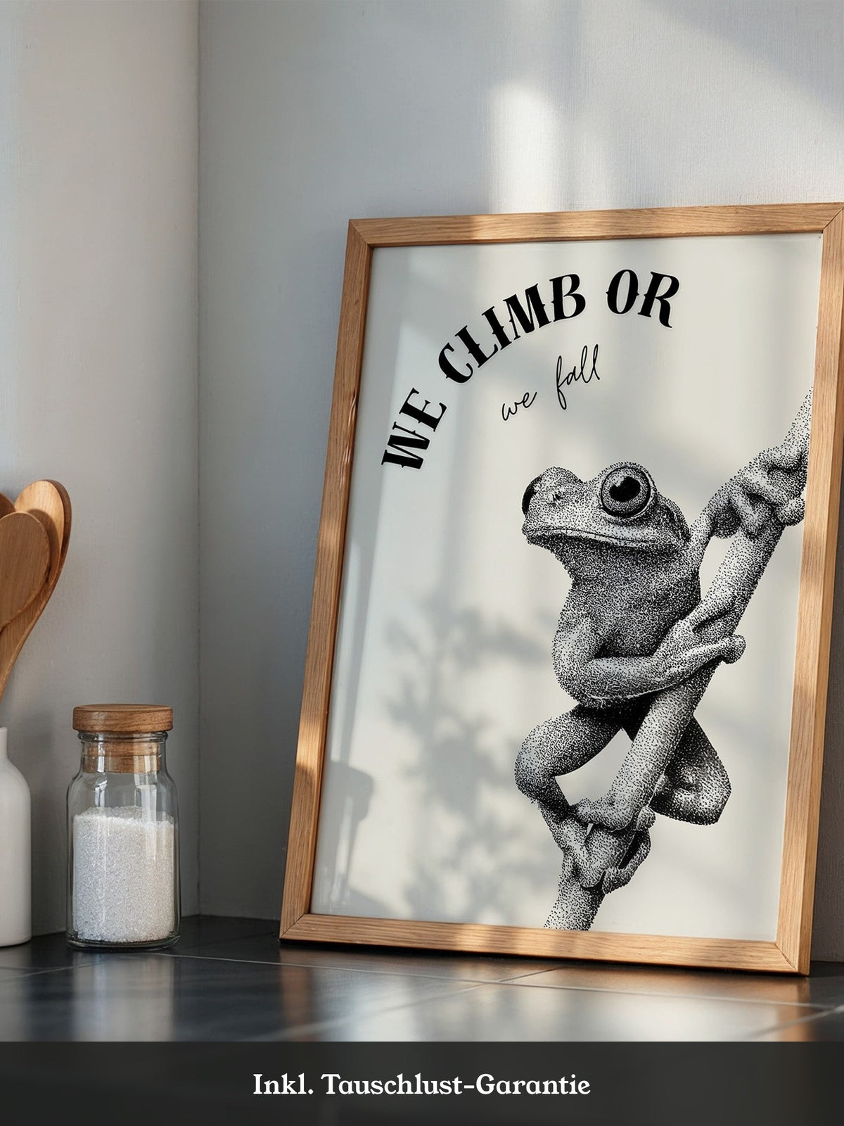 Frosch Kletterer Schwarzweiß Punkte