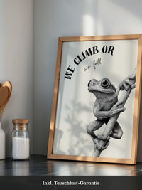 Frosch Kletterer Schwarzweiß Punkte