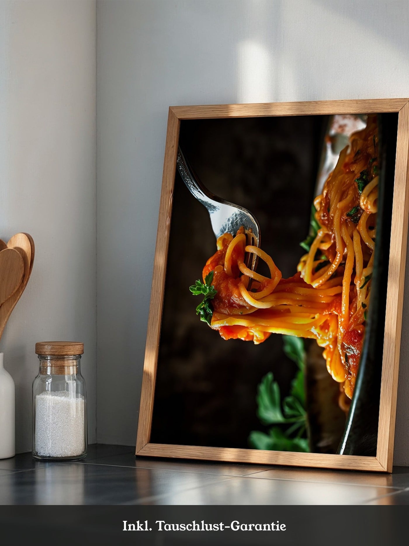 Spaghetti Gabel Nahaufnahme