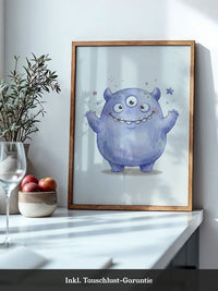 Lila Monster Augen Cartoon