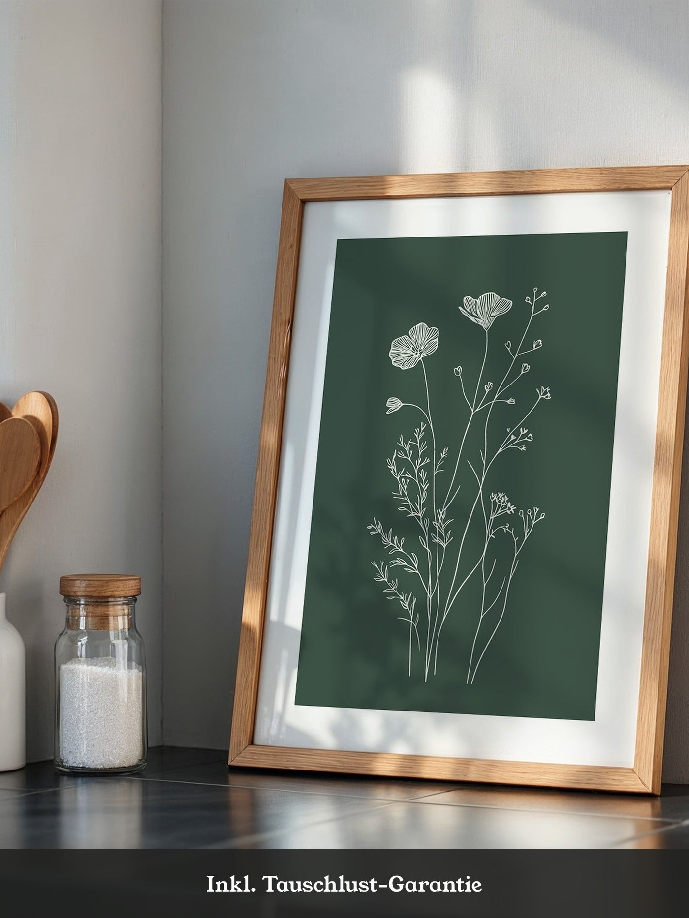 Blumen Silhouette grün