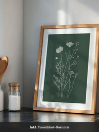 Blumen Silhouette grün